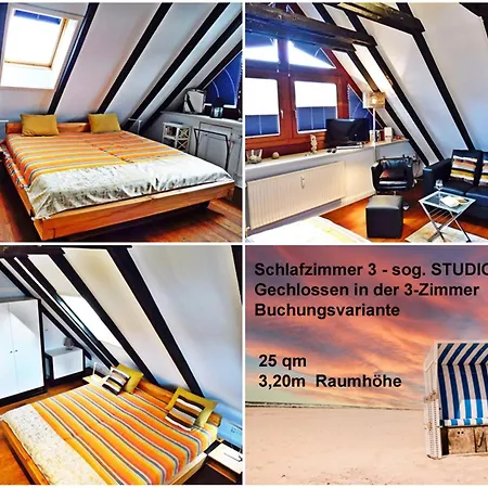 Апартаменты 3-zimmer-ferienwohnung Deichwiese 1-3 Personen